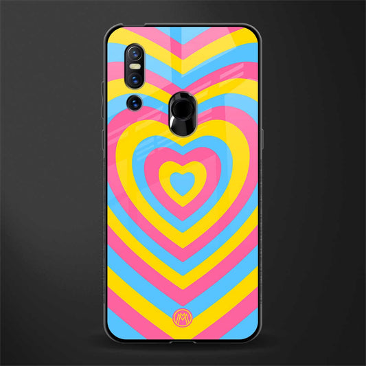 y2k pink blue hearts aesthetic glass case for vivo v15 image