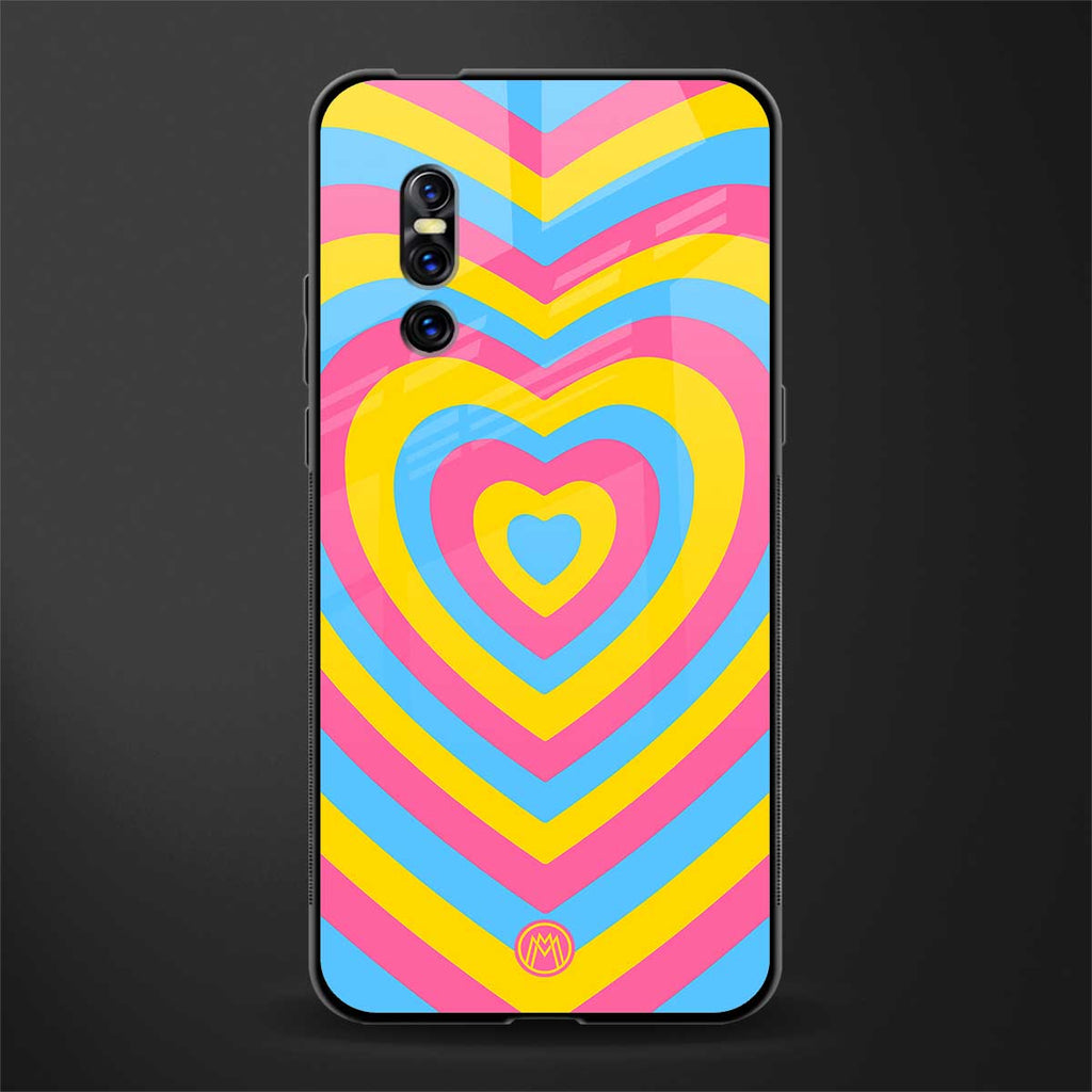y2k pink blue hearts aesthetic glass case for vivo v15 pro image
