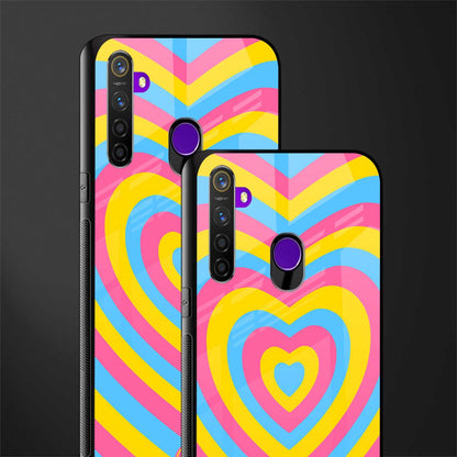 y2k pink blue hearts aesthetic glass case for realme 5s image-2