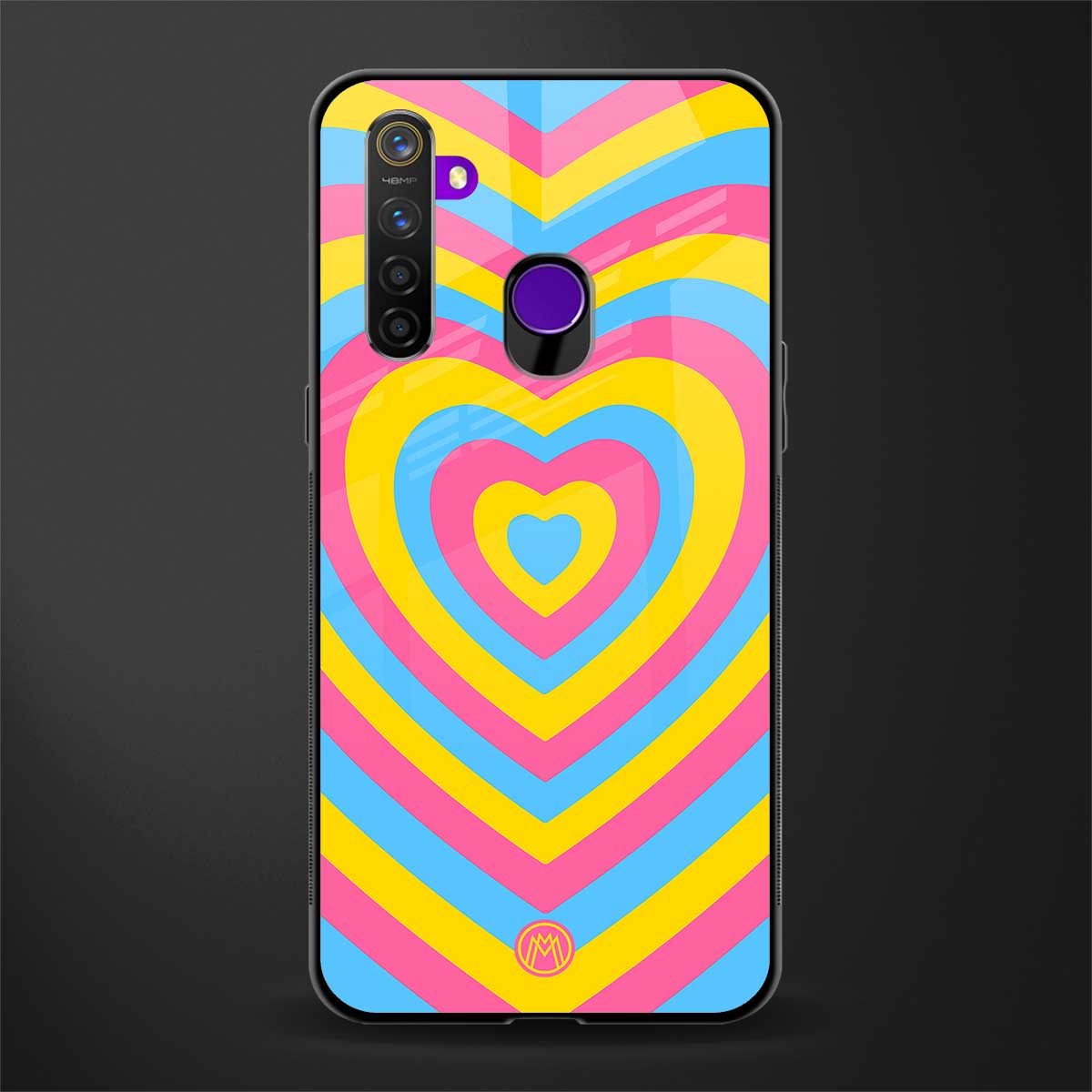 y2k pink blue hearts aesthetic glass case for realme 5i image