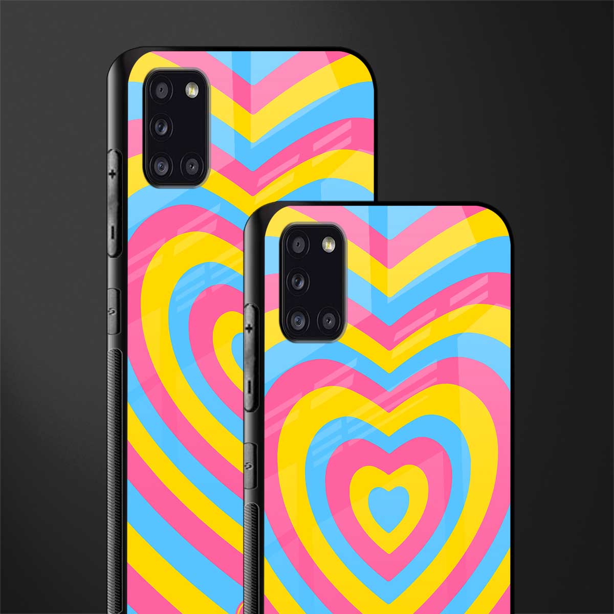 y2k pink blue hearts aesthetic glass case for samsung galaxy a31 image-2
