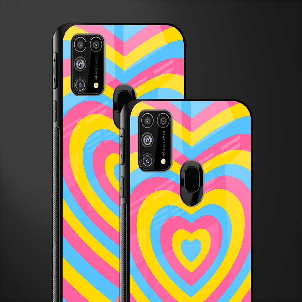 y2k pink blue hearts aesthetic glass case for samsung galaxy m31 image-2