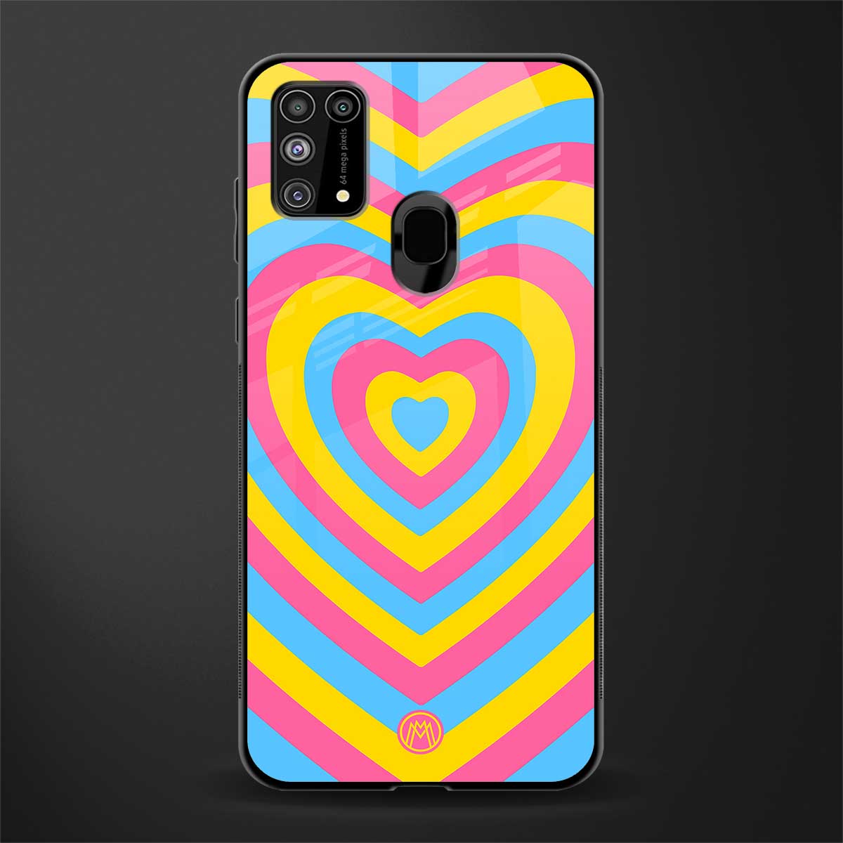 y2k pink blue hearts aesthetic glass case for samsung galaxy m31 image