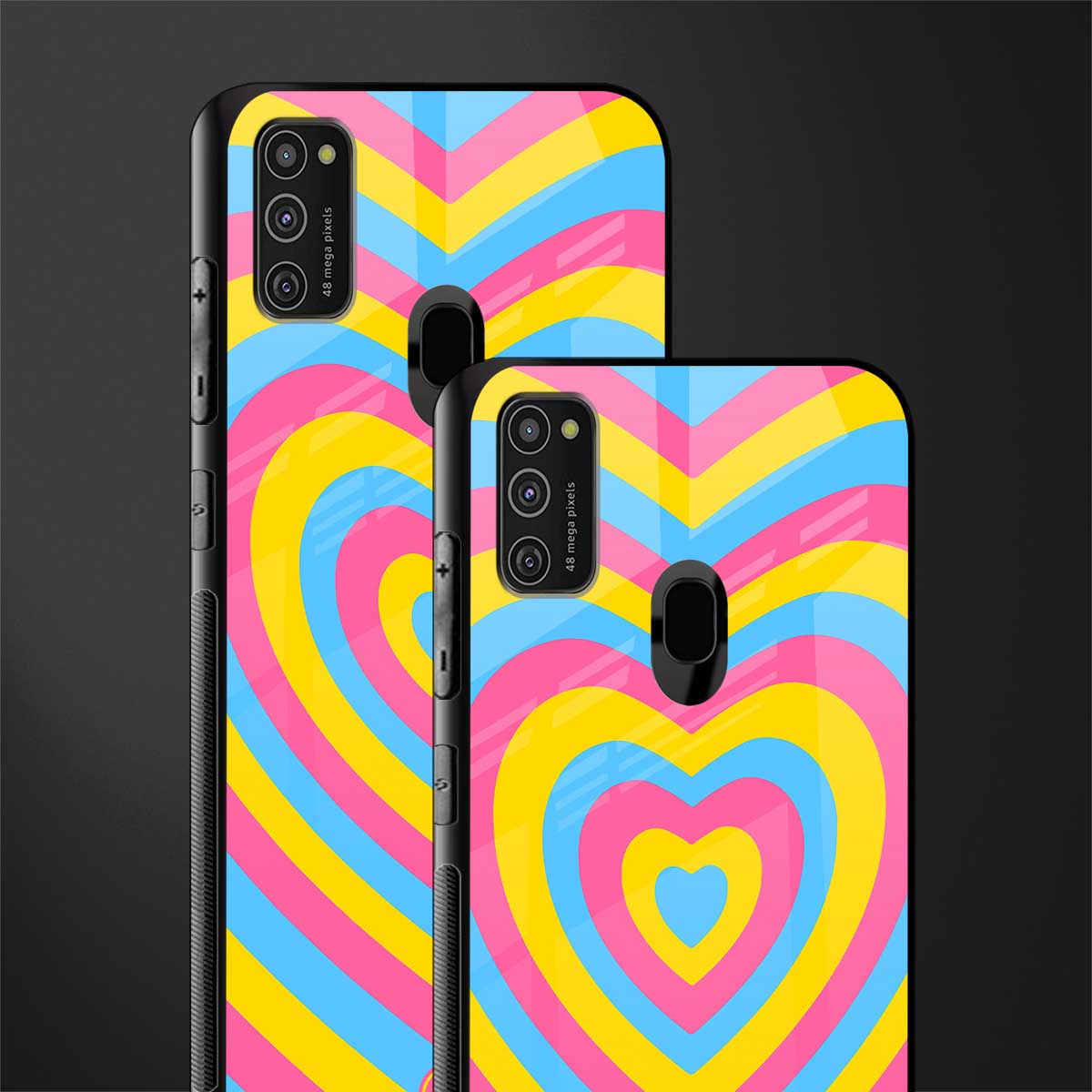 y2k pink blue hearts aesthetic glass case for samsung galaxy m21 image-2