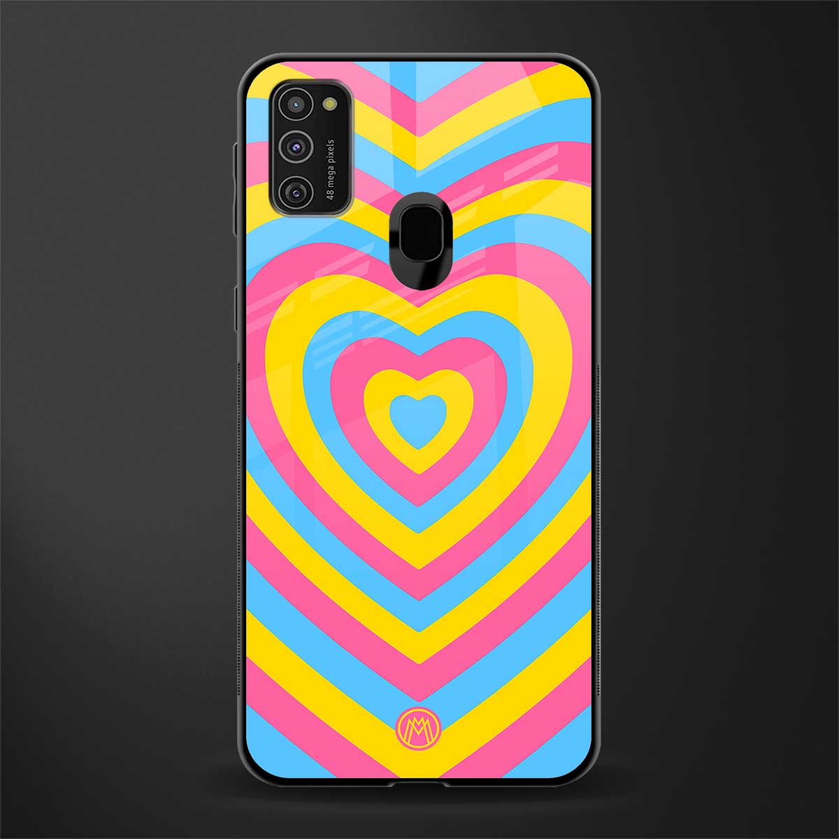 y2k pink blue hearts aesthetic glass case for samsung galaxy m21 image