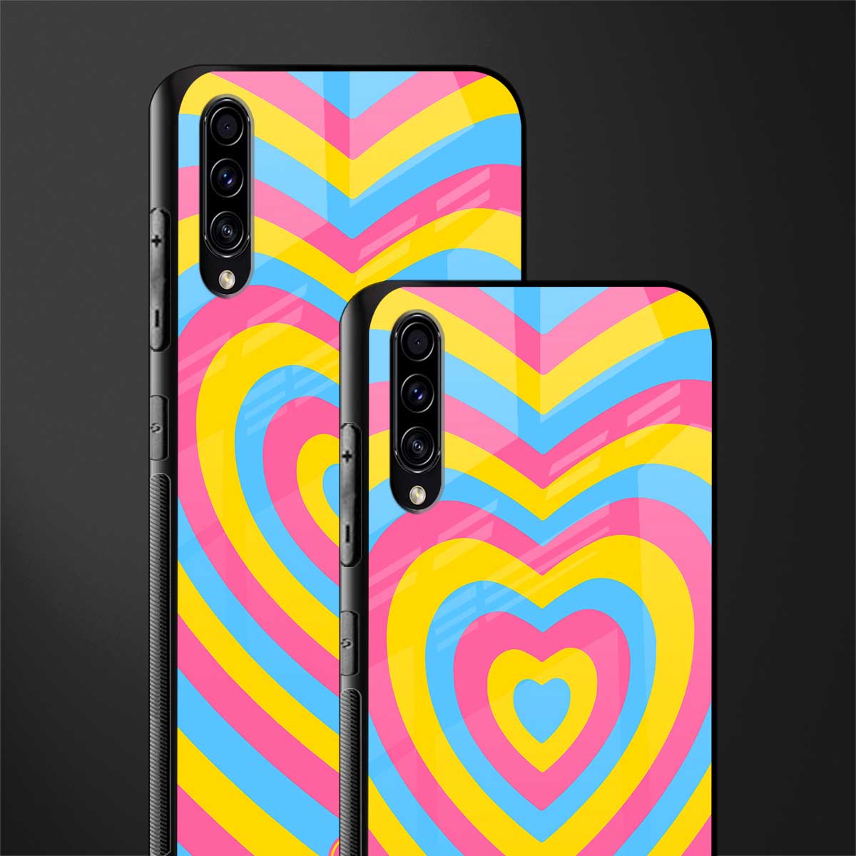 y2k pink blue hearts aesthetic glass case for samsung galaxy a50 image-2