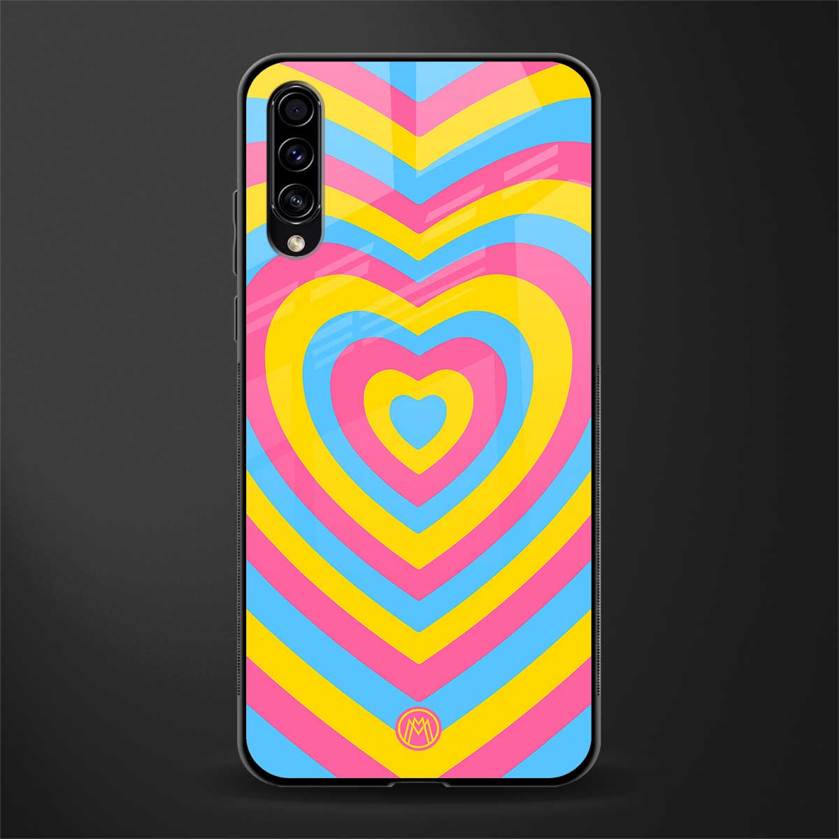 y2k pink blue hearts aesthetic glass case for samsung galaxy a50 image