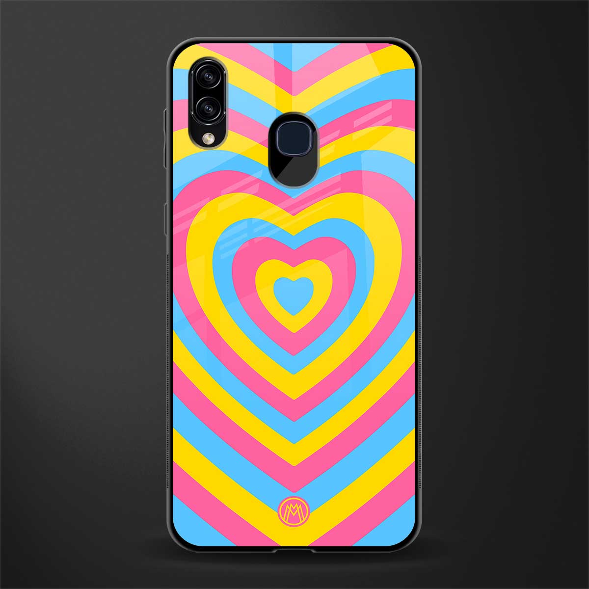 y2k pink blue hearts aesthetic glass case for samsung galaxy a20 image