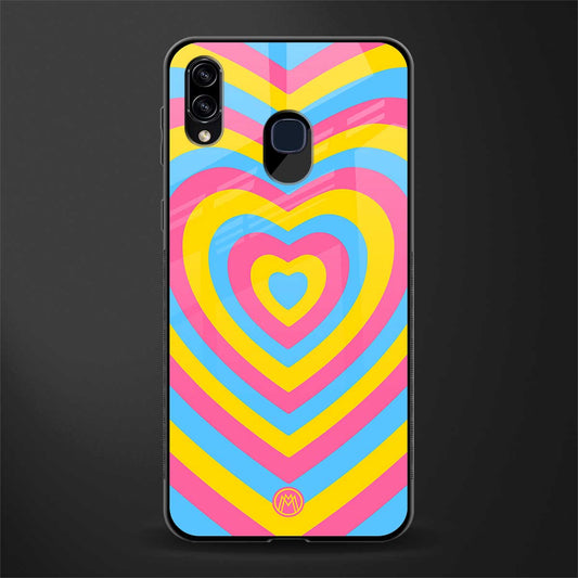 y2k pink blue hearts aesthetic glass case for samsung galaxy a20 image