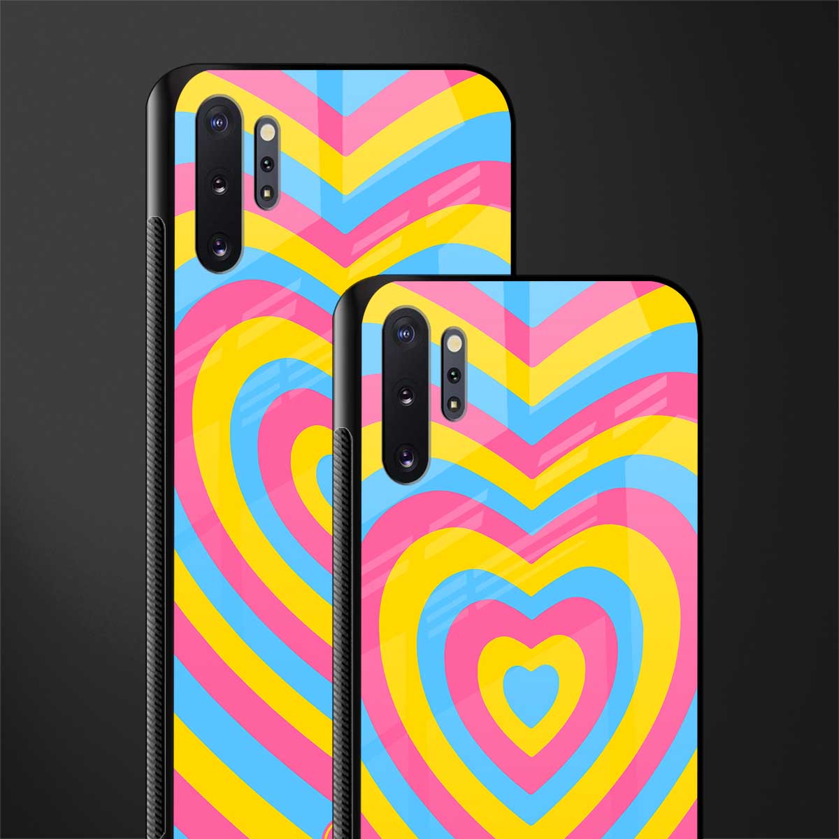 y2k pink blue hearts aesthetic glass case for samsung galaxy note 10 plus image-2