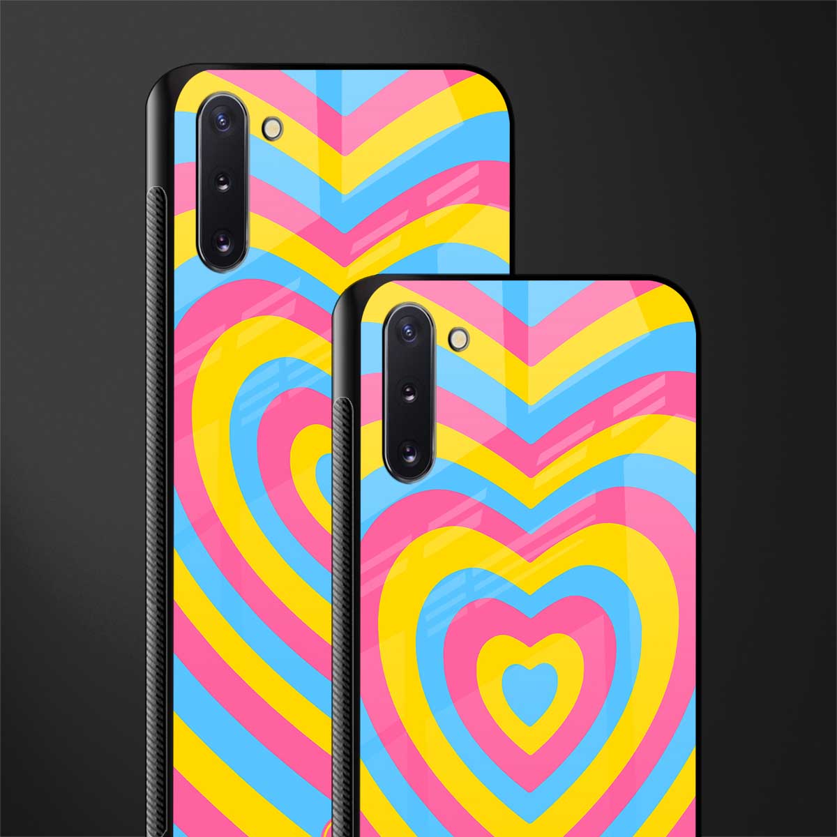 y2k pink blue hearts aesthetic glass case for samsung galaxy note 10 image-2