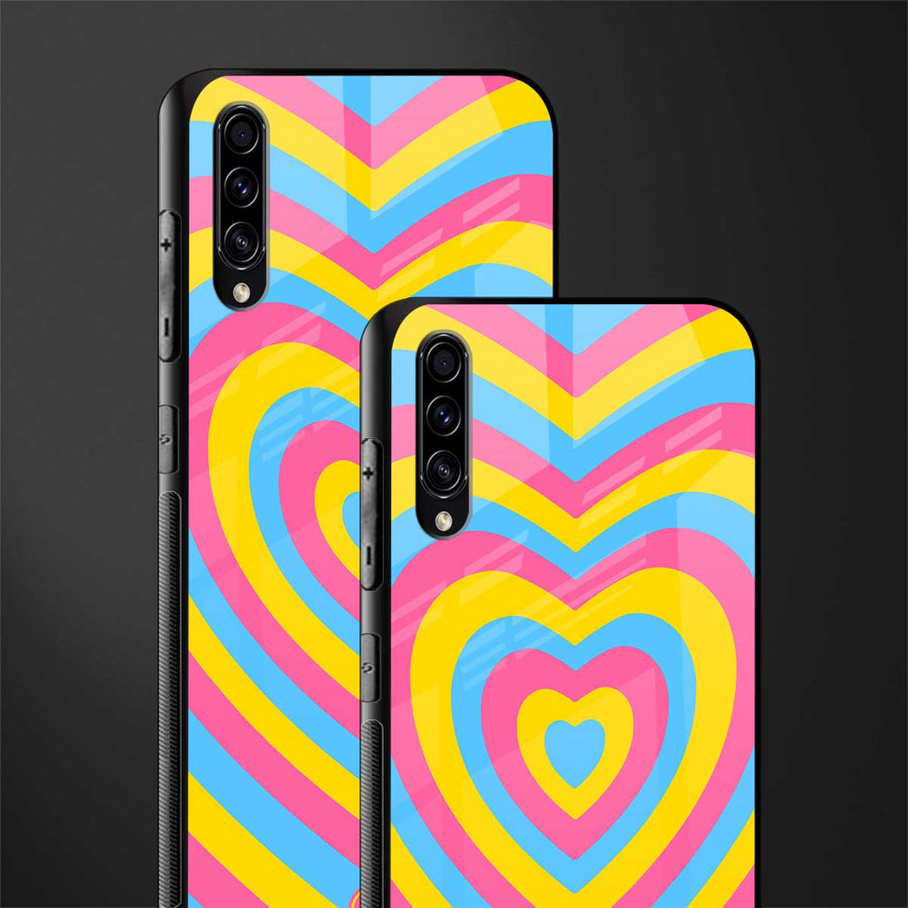 y2k pink blue hearts aesthetic glass case for samsung galaxy a70s image-2