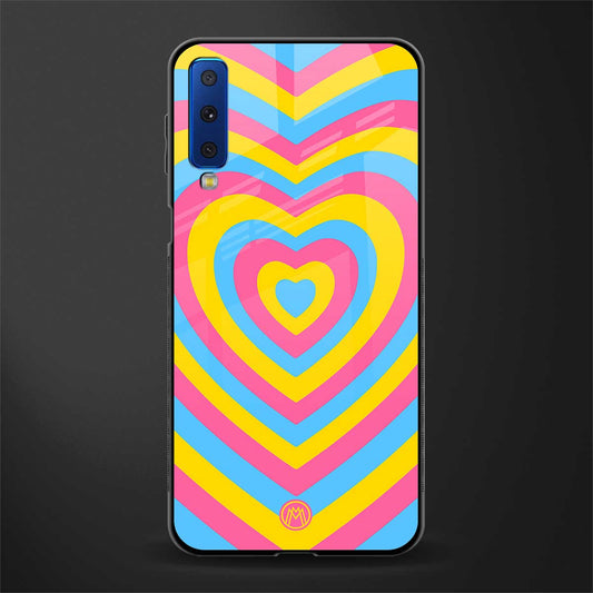 y2k pink blue hearts aesthetic glass case for samsung galaxy a7 2018 image