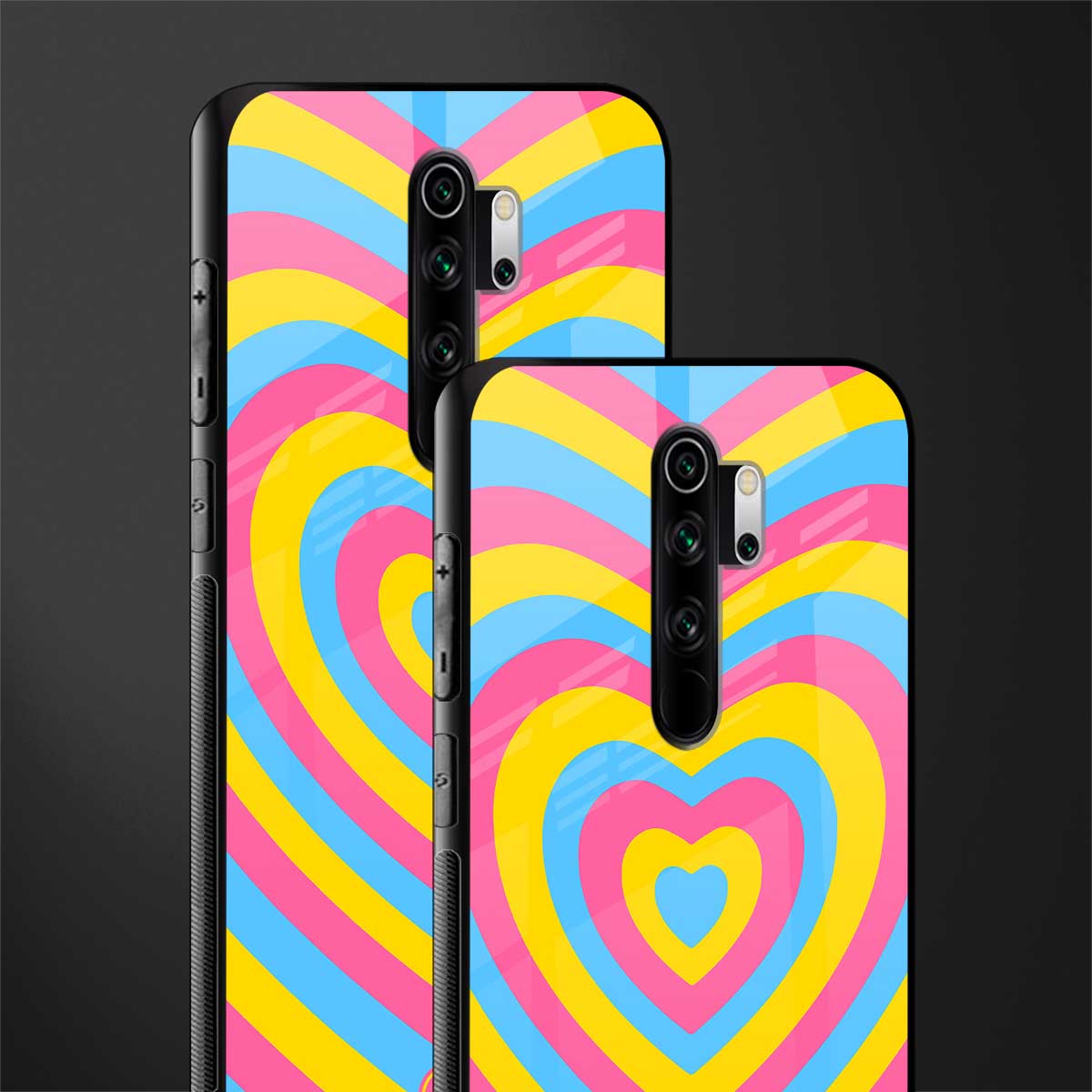 y2k pink blue hearts aesthetic glass case for redmi note 8 pro image-2