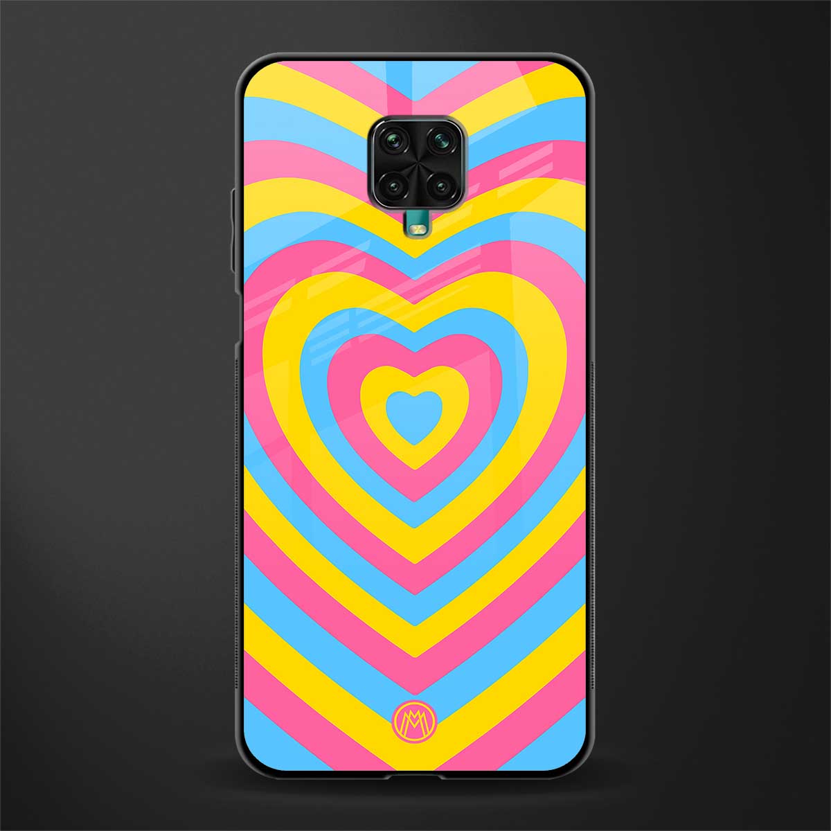 y2k pink blue hearts aesthetic glass case for redmi note 9 pro image