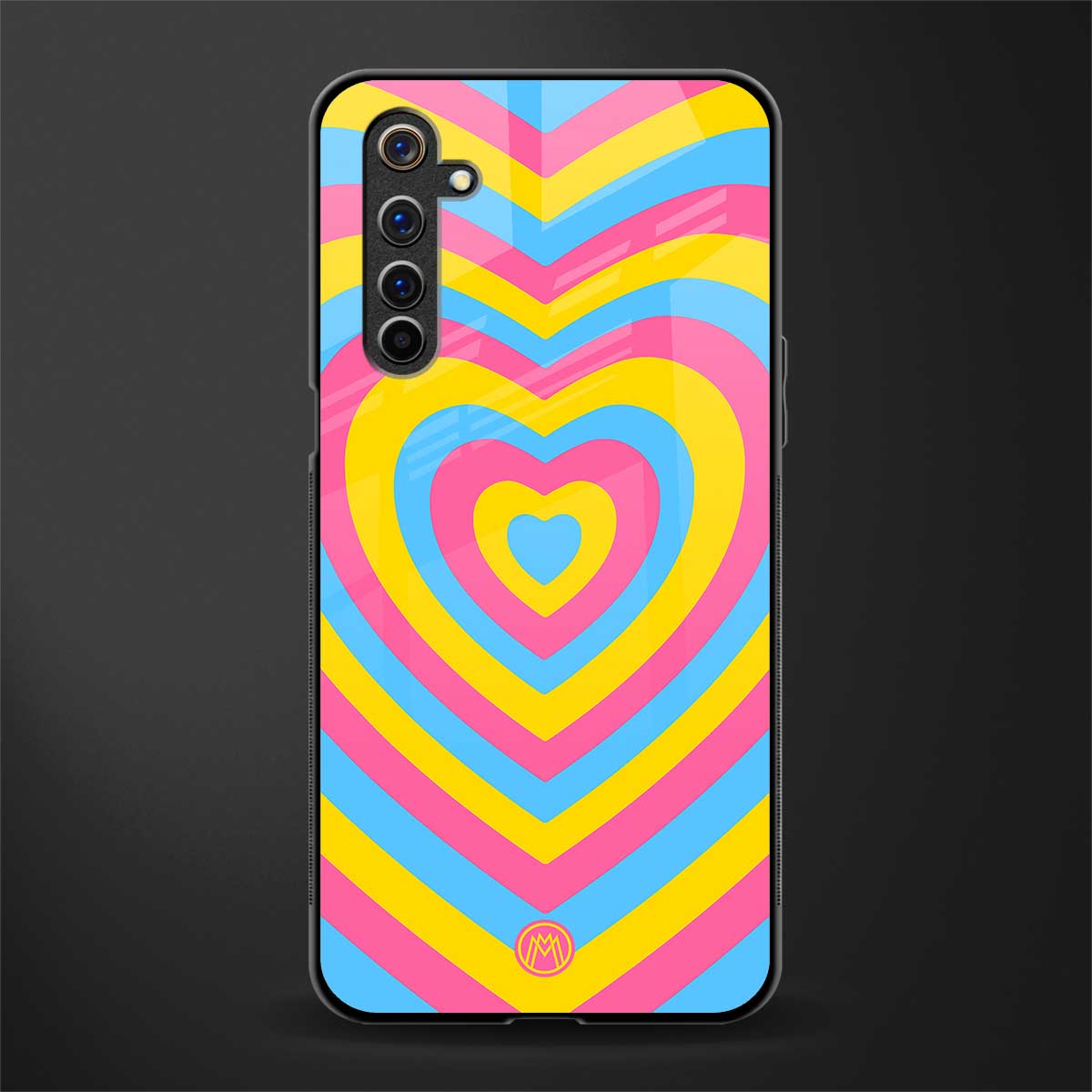 y2k pink blue hearts aesthetic glass case for realme 6i image