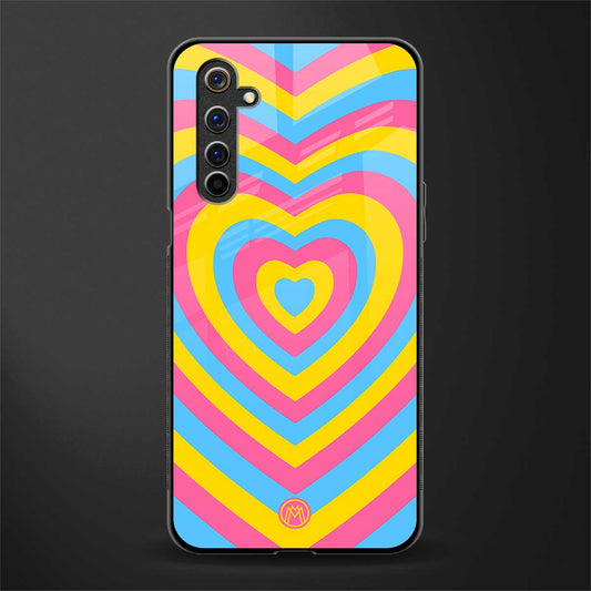 y2k pink blue hearts aesthetic glass case for realme 6 image