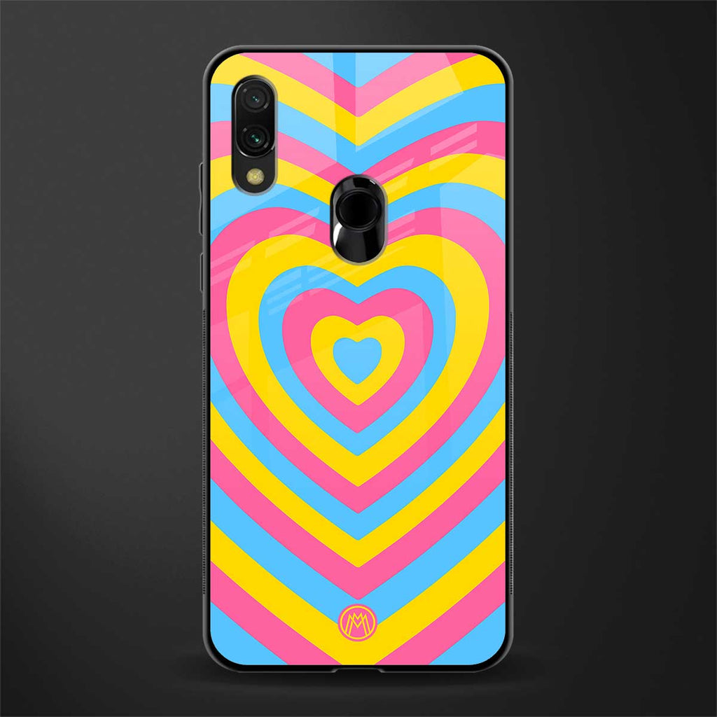 y2k pink blue hearts aesthetic glass case for redmi note 7 image
