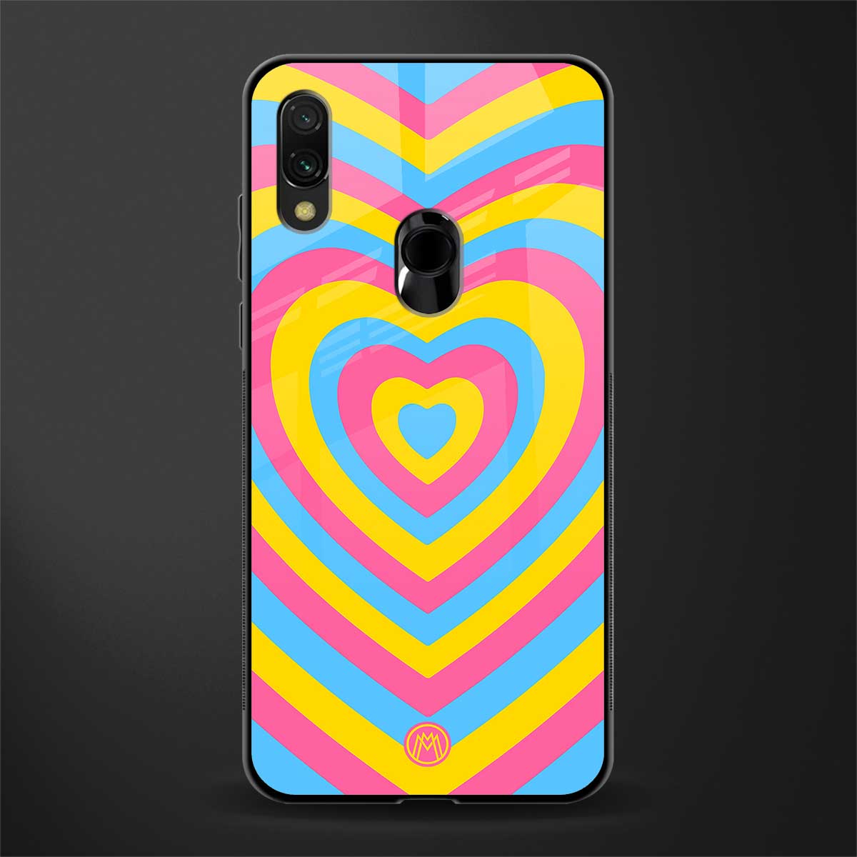 y2k pink blue hearts aesthetic glass case for redmi 7redmi y3 image
