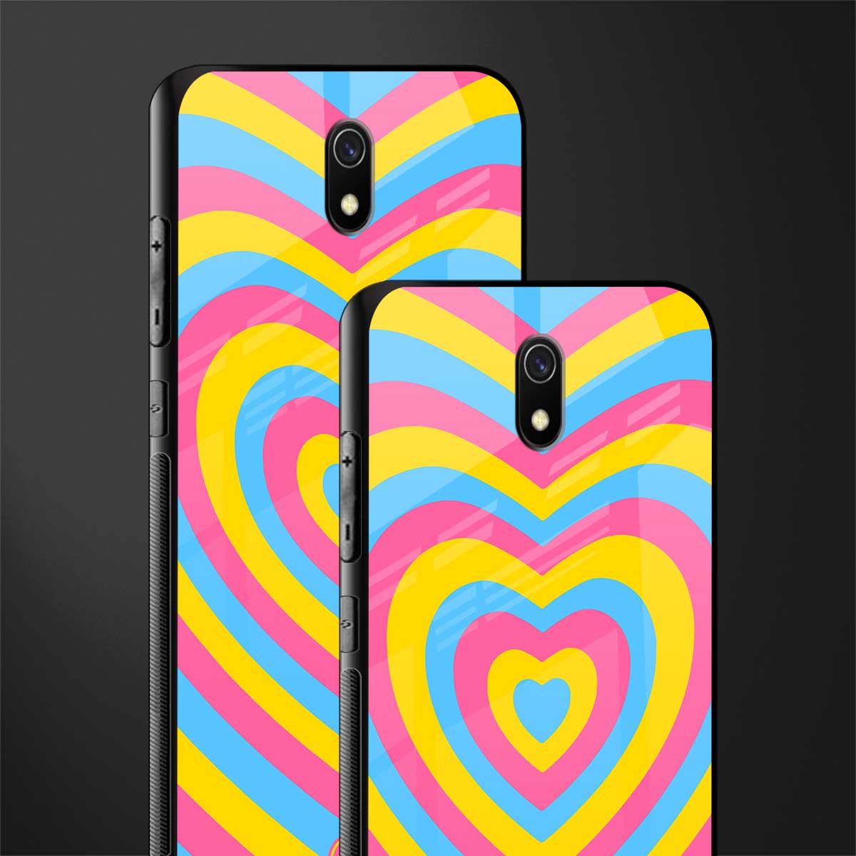 y2k pink blue hearts aesthetic glass case for redmi 8a image-2