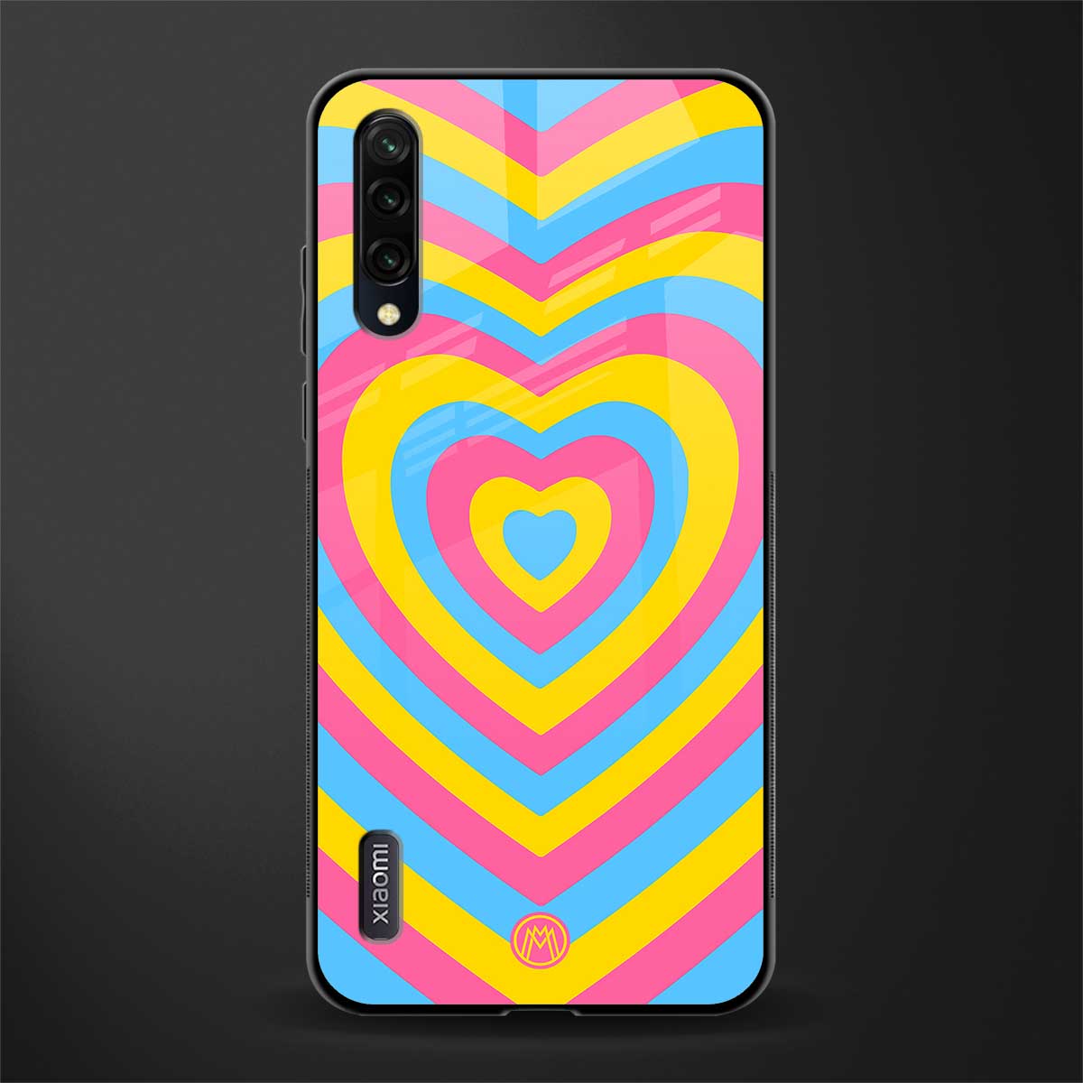 y2k pink blue hearts aesthetic glass case for mi a3 redmi a3 image