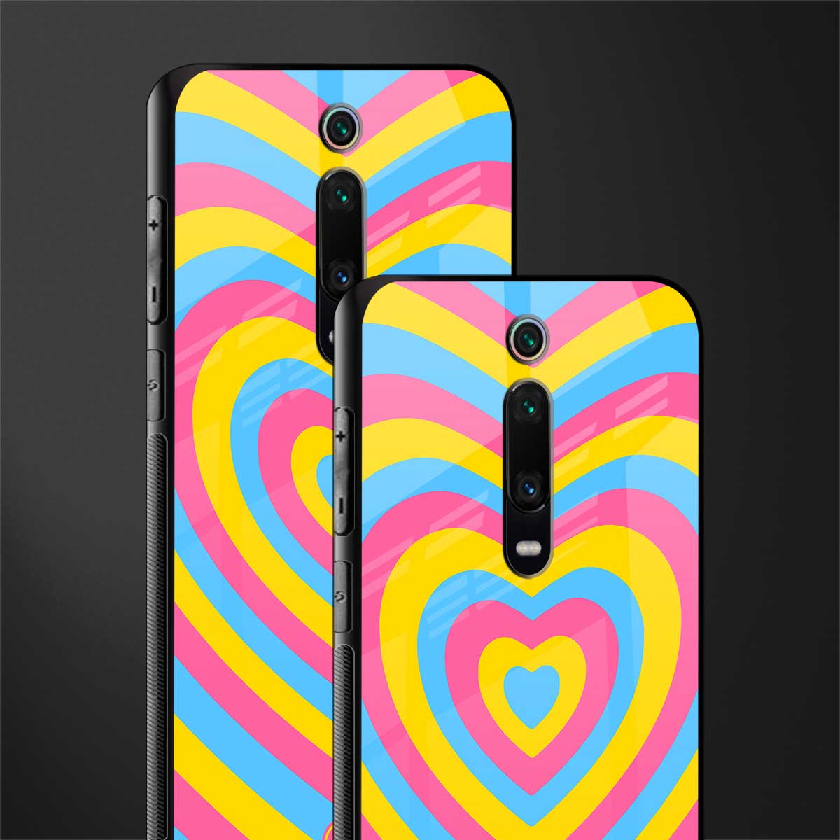 y2k pink blue hearts aesthetic glass case for redmi k20 image-2