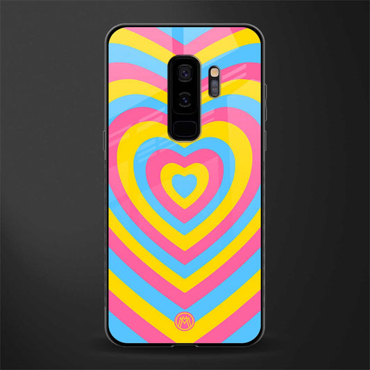 y2k pink blue hearts aesthetic glass case for samsung galaxy s9 plus image