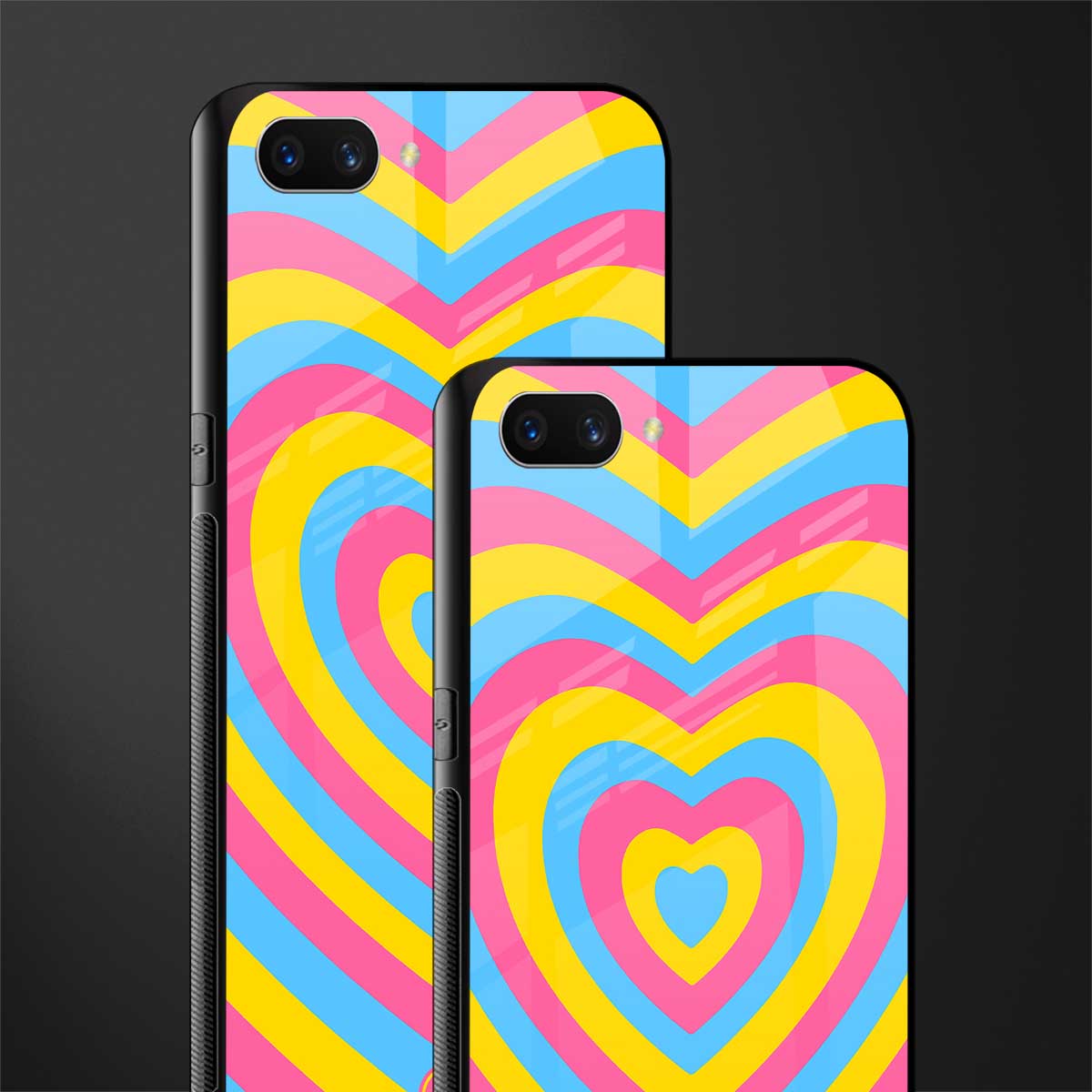 y2k pink blue hearts aesthetic glass case for realme c1 image-2