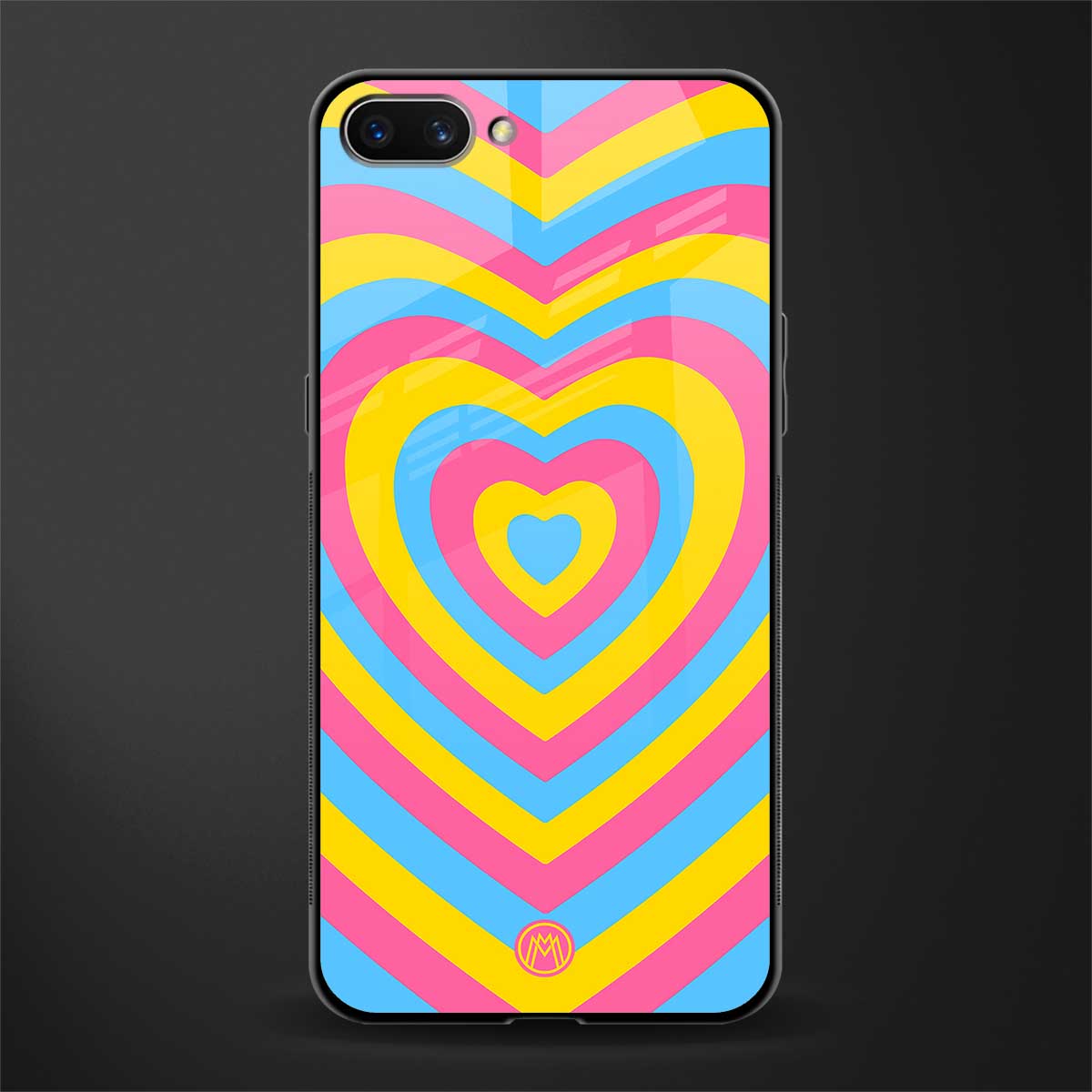 y2k pink blue hearts aesthetic glass case for realme c1 image