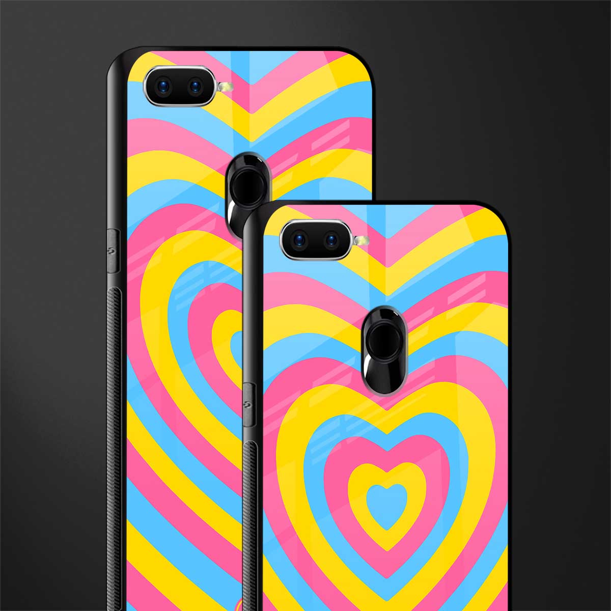 y2k pink blue hearts aesthetic glass case for realme 2 pro image-2