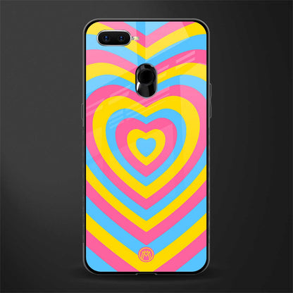 y2k pink blue hearts aesthetic glass case for oppo a12 image