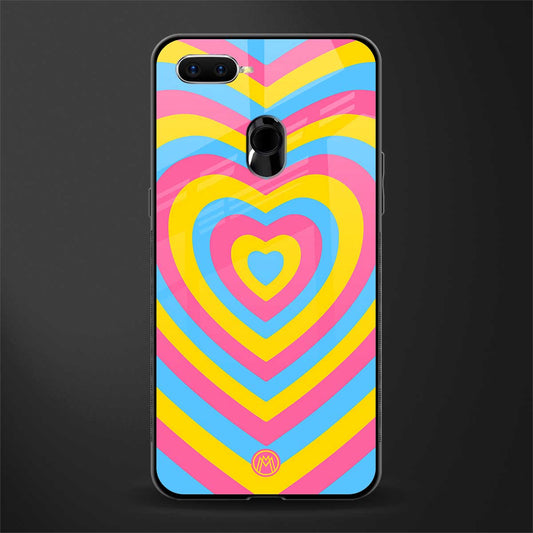 y2k pink blue hearts aesthetic glass case for oppo a12 image