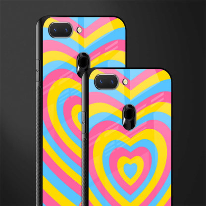 y2k pink blue hearts aesthetic glass case for oppo a5 image-2