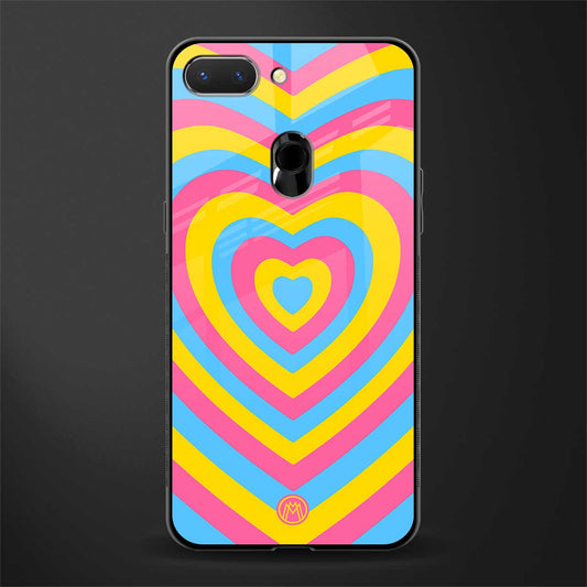 y2k pink blue hearts aesthetic glass case for oppo a5 image