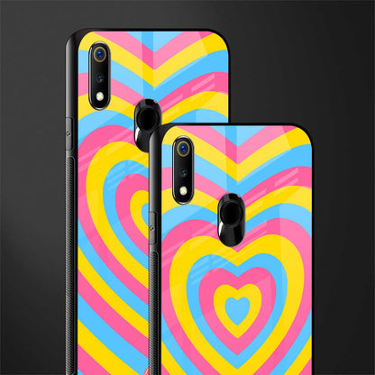 y2k pink blue hearts aesthetic glass case for realme 3 pro image-2