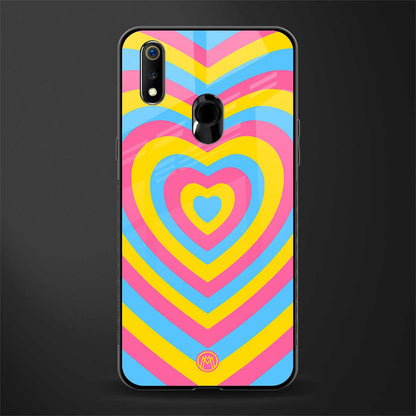 y2k pink blue hearts aesthetic glass case for realme 3 pro image