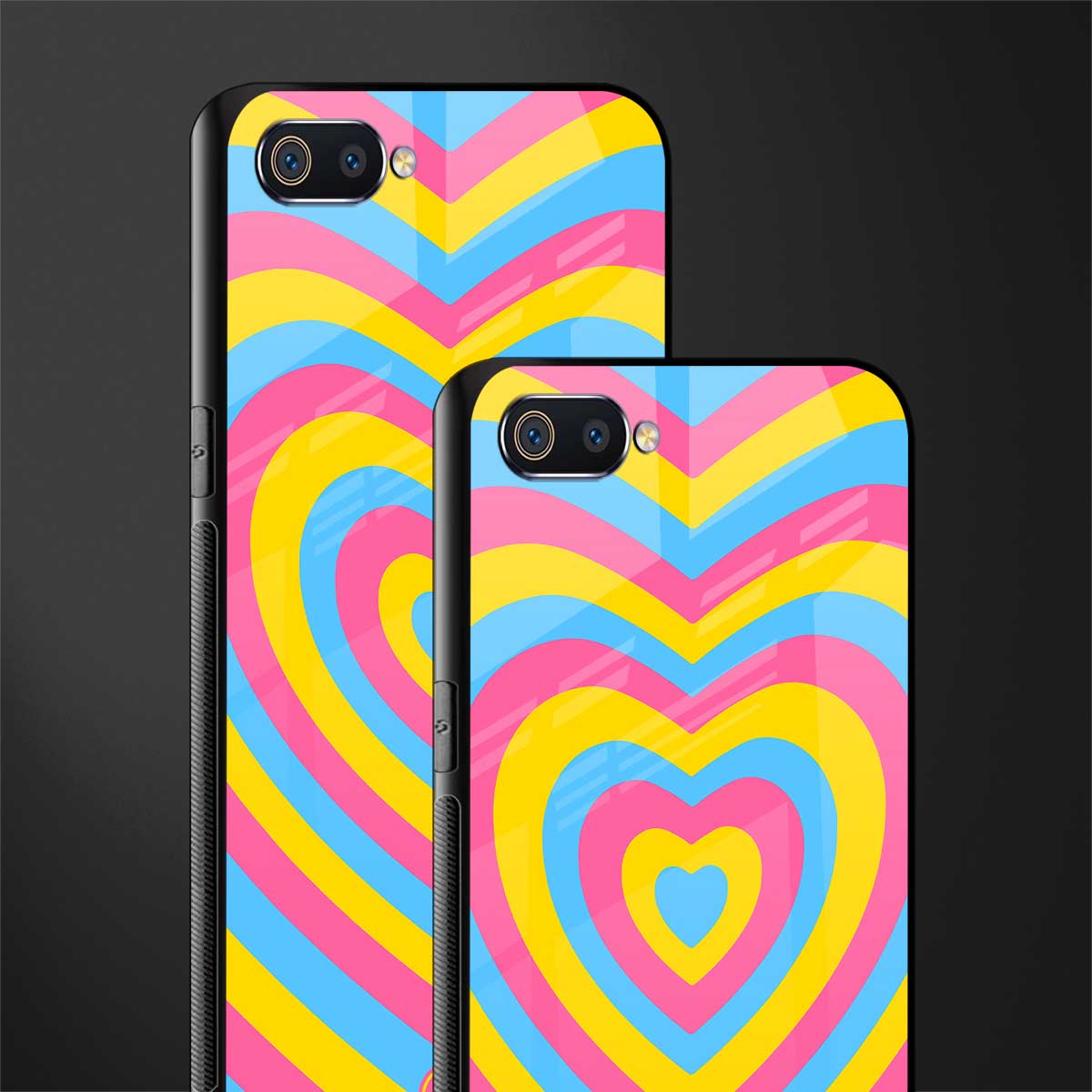y2k pink blue hearts aesthetic glass case for realme c2 image-2