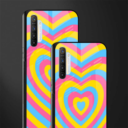 y2k pink blue hearts aesthetic glass case for realme x2 image-2