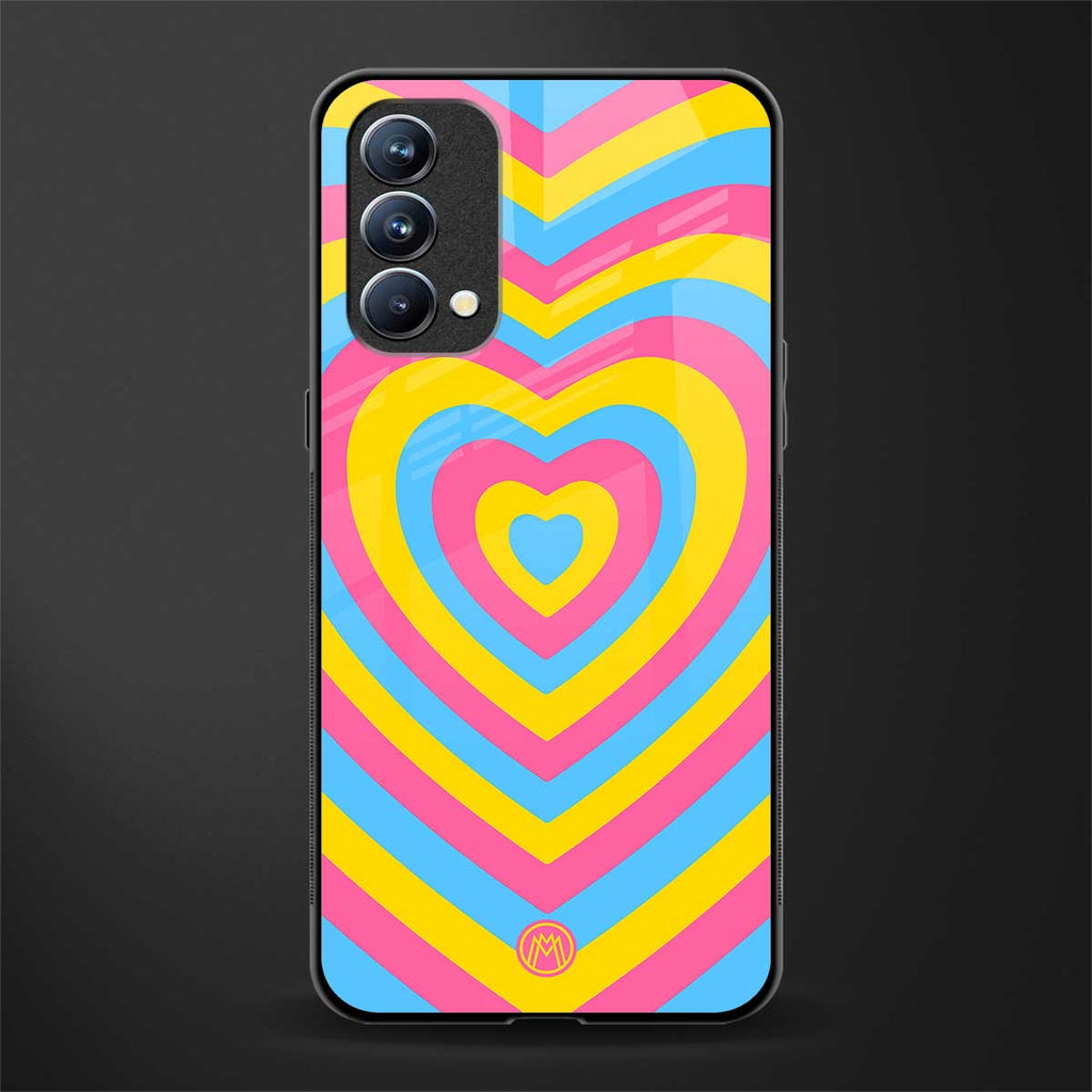 y2k pink blue hearts aesthetic glass case for oppo f19 image