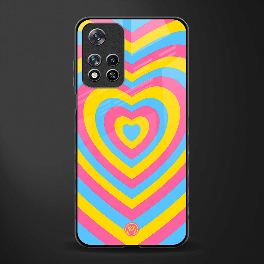 y2k pink blue hearts aesthetic glass case for xiaomi 11i 5g image
