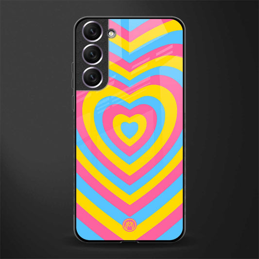 y2k pink blue hearts aesthetic glass case for samsung galaxy s21 plus image