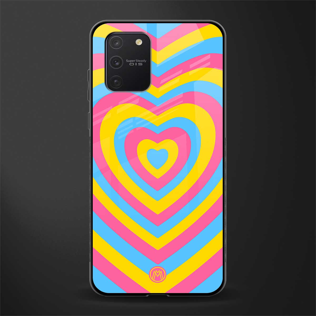 y2k pink blue hearts aesthetic glass case for samsung galaxy a91 image