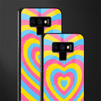 y2k pink blue hearts aesthetic glass case for samsung galaxy note 9 image-2