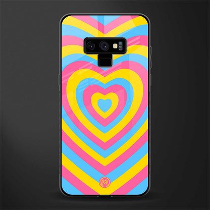 y2k pink blue hearts aesthetic glass case for samsung galaxy note 9 image