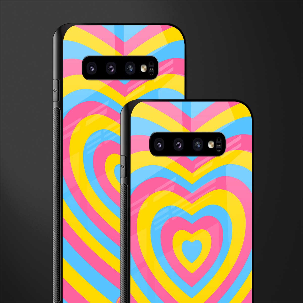 y2k pink blue hearts aesthetic glass case for samsung galaxy s10 plus image-2