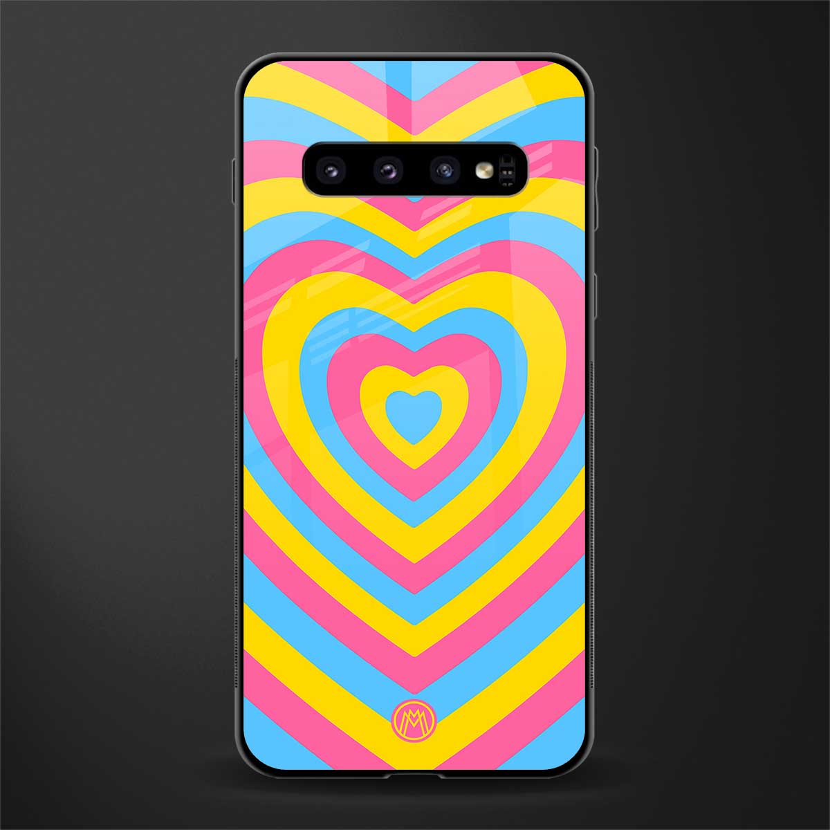 y2k pink blue hearts aesthetic glass case for samsung galaxy s10 plus image