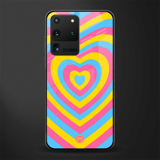 y2k pink blue hearts aesthetic glass case for samsung galaxy s20 ultra image