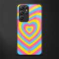 y2k pink blue hearts aesthetic glass case for samsung galaxy s22 ultra 5g image