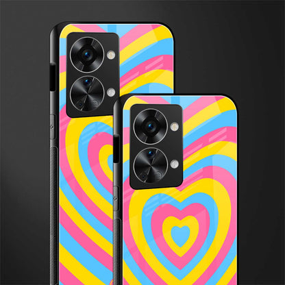 y2k pink blue hearts aesthetic glass case for phone case | glass case for oneplus nord 2t 5g