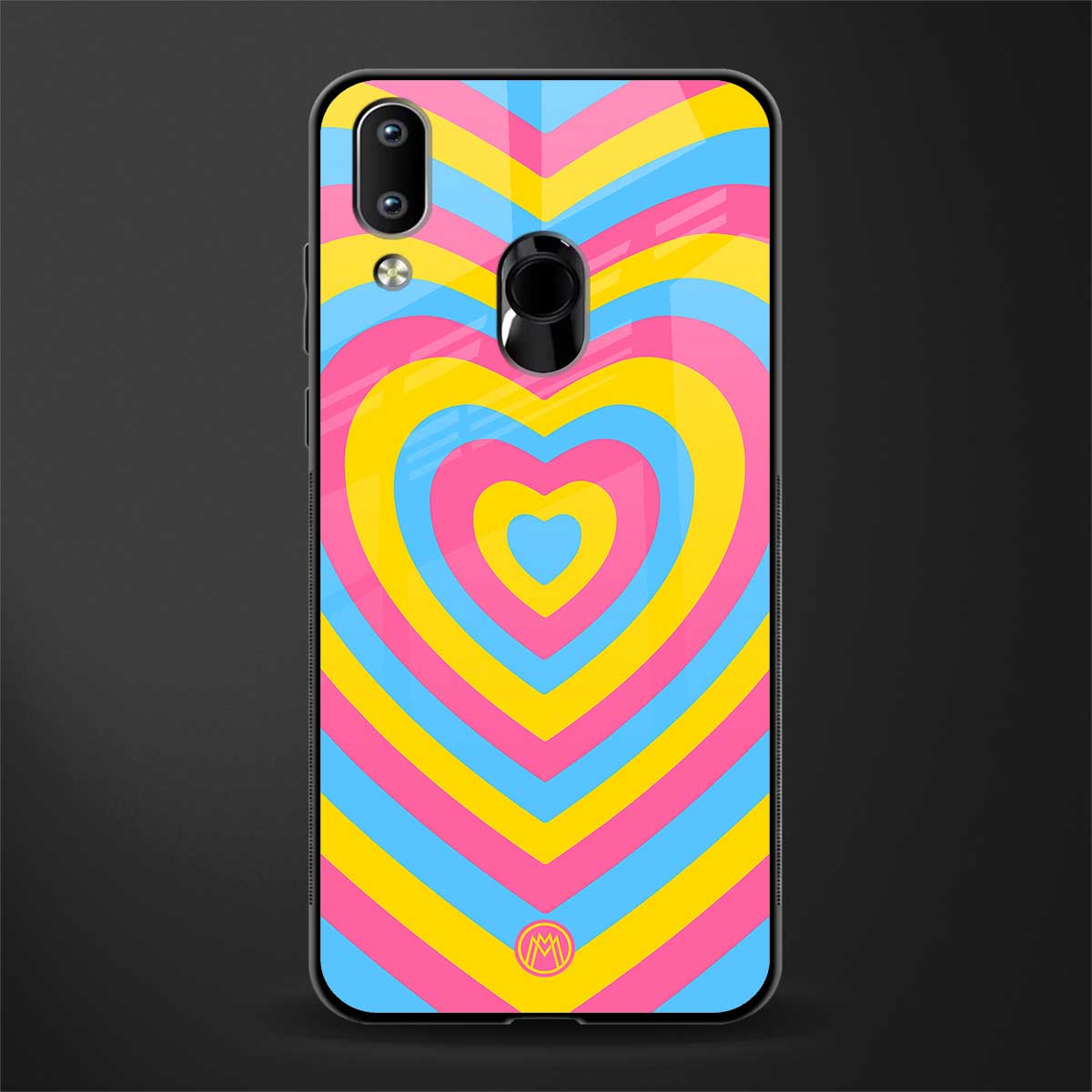 y2k pink blue hearts aesthetic glass case for vivo y93 image